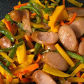 BlueRose♪'s cooksnap of when they made ウインナーと彩り野菜のソーススゴだれ炒め.