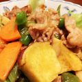 ちえぞーママパンチ☆'s cooksnap of when they made さつま芋と豚バラの甘辛ガーリック炒め.