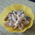 kashikon's cooksnap of when they made きのことサラダチキンの柚子胡椒マヨ和え.
