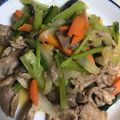 大阪のちゃーちゃん's cooksnap of when they made 豚コマと小松菜炒め.