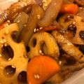 横国系やきう女子's cooksnap of when they made 根菜とこんにゃくの黒酢炒め煮.