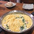 ひかる８８'s cooksnap of when they made かにかまとほうれん草のクリームパスタ.