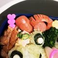 サビエルっ子's cooksnap of when they made でんでん虫のウインナー飾り切り♪キャラ弁.