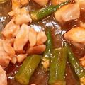 クックKHP2QO☆'s cooksnap of when they made 鳥もも肉とオクラのコッテリ炒め.