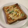 papikun's cooksnap of when they made 枝豆とコーンのピザトースト.