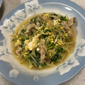 ☆すぬぴっぴ☆'s cooksnap of when they made 簡単おかず♪豚肉と豆苗の卵とじ煮.