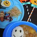 ayaちげ's cooksnap of when they made 茹で卵deハロウィンかぼちゃ★キャラ弁に.