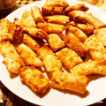 hookempea's cooksnap of when they made ワンタンの皮とじゃがの包み焼き.