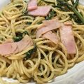 クックM6DK2O☆'s cooksnap of when they made 春菊とベーコンの胡麻パスタ.