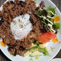 ごんべい君's cooksnap of when they made ナスと挽肉のカフェ風★どんぶり.