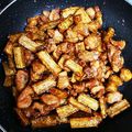 まみょ～ん's cooksnap of when they made 揚げない!簡単鶏肉とごぼうの甘辛炒め.
