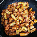 まみょ～ん's cooksnap of when they made 揚げない!簡単鶏肉とごぼうの甘辛炒め.