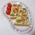 うまうま・らぶ's cooksnap of when they made 大好きなアボカドキムチマヨトースト♡.