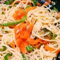 クック57W0GW☆'s cooksnap of when they made 茄子とピーマンの麻婆パスタ.