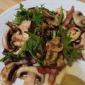 JojoLapin's cooksnap of when they made ベーコンとマッシュルームの水菜サラダ.