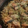 ⭐つきあかり⭐'s cooksnap of when they made フライパンで！鮭ときのこのパスタパエリア.
