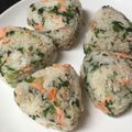 yummy?'s cooksnap of when they made ✿春菊ナムルと焼鮭のおにぎり✿.