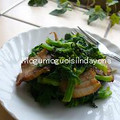 びーこちゃん's cooksnap of when they made 菜の花とベーコンのオイマヨ炒め.