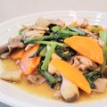 イエローバード's cooksnap of when they made ✿豚肉とキノコと小松菜のガーリック炒め✿.