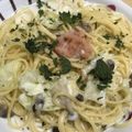 クックHP71YQ☆'s cooksnap of when they made お手軽簡単☆明太クリームパスタ.