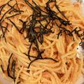 クックETQYQW☆'s cooksnap of when they made 生クリーム使わない明太子クリームパスタ.