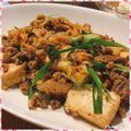 nakamucchi's cooksnap of when they made 厚揚げとひき肉のキムチ炒め.