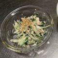♡Coco⋈'s cooksnap of when they made 水菜ときゅうり、ワカメのツナマヨサラダ.