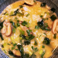 ゆりヘイ's cooksnap of when they made 簡単：レンジ４分：椎茸とわかめと卵の雑炊.
