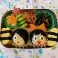 hiramadam's cooksnap of when they made 旦那⭐キャラ弁 ゆる～い鬼太郎と猫娘.