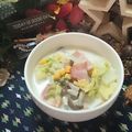 虹色♪︎ちゅーりっぷ's cooksnap of when they made 白菜とベーコンの♡ミルク鍋♡.