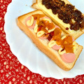 ふたごゆき's cooksnap of when they made ❁魚肉ソーセージと福神漬けのトースト❁.
