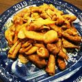 chie．co's cooksnap of when they made 豚もつ焼きを特製ダレで.