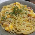 こうのとりヒロシ's cooksnap of when they made 長葱と卵のパスタ ★簡単.