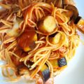 リンダA's cooksnap of when they made ごろっと夏野菜のトマトパスタ野菜ジュース.