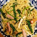 IKUZOUYAZ's cooksnap of when they made 炒めるだけ！きのことベーコンの簡単パスタ.