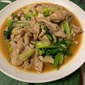 Lost1173's cooksnap of when they made 山椒香る豚肉と青菜のオイスターソース炒め.