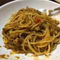 わのなの's cooksnap of when they made リメイク★カレーミートパスタ.