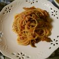 violets's cooksnap of when they made なすとピーマンのトマトソーススパゲッティ.