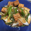 みー３２'s cooksnap of when they made 厚揚げと長ネギの味噌炒め.