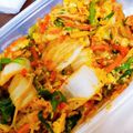 かぐこ0325's cooksnap of when they made 大根 人参 白菜 ニラ卵で☆キムチ炒め♡.