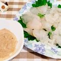 ももちゃんのれしぴ's cooksnap of when they made 解説丁寧♪肝和えで頂く♪カワハギの刺身♪.