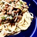 ★いちごラテ★'s cooksnap of when they made 一人ランチに・・納豆スパ～超簡単改正版☆.