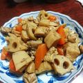 小豆。's cooksnap of when they made レンコンと鶏の煮物♪.