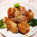 クックE662AA☆'s cooksnap of when they made ﾁｰｽﾞとじゃがいもの豚こま巻.