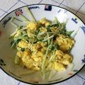 nyangomama's cooksnap of when they made 水菜と卵のピリ辛炒め.