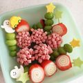 stot's cooksnap of when they made クリスマス☆ポインセチア風ハム☆キャラ弁.
