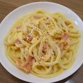 ＊なぁ＊'s cooksnap of when they made カルボナーラ❁*+おうどんで♡.
