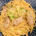 riecooorn's cooksnap of when they made 牡蠣の旨みたっぷりガーリック醤油パスタ.