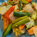 ぺちゃくるおばさん's cooksnap of when they made 白菜とアスパラとパプリカの卵炒め.