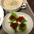 ルぴあ's cooksnap of when they made おつまみに♪豆腐のいくらの醤油漬けのせ.
